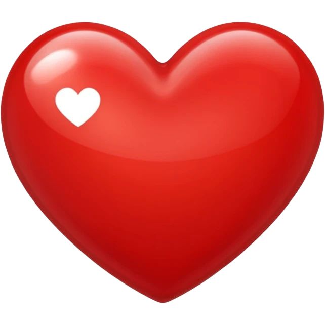 red heart emoji, shiny and classic, no text emoji