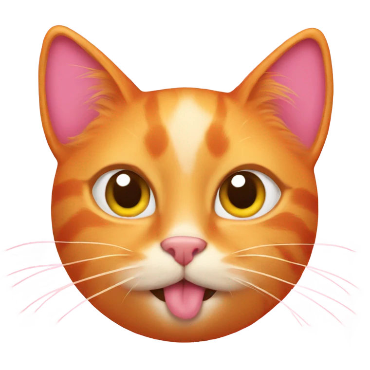 orange cat with pink hearts emoji