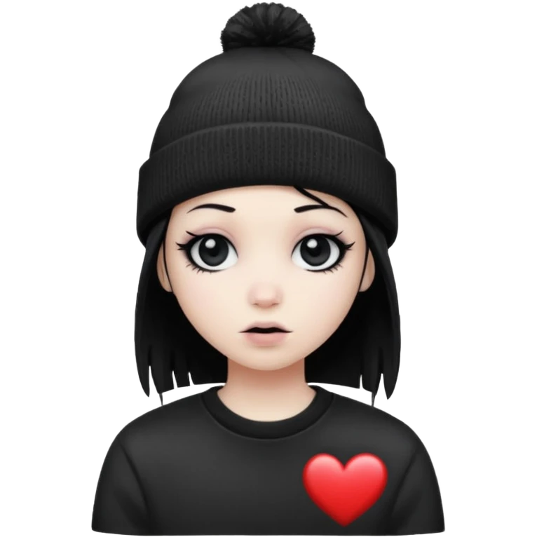 emo heart with a beanie hat emoji