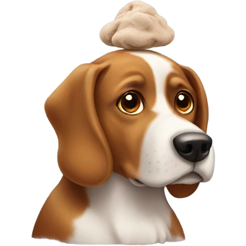 Dog with poop on head emoji