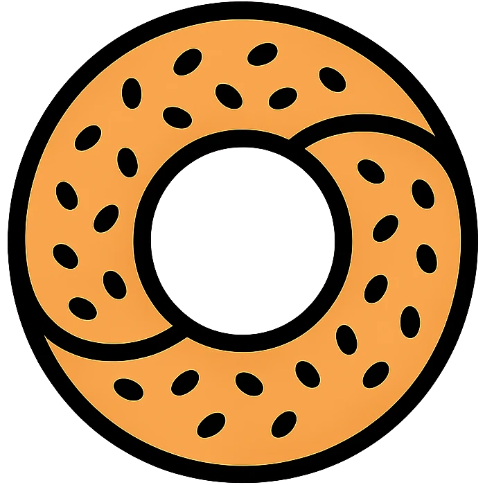 modern icon style simit bread, simple and recognizable, circular shape with sesame seeds, clean lines, minimal color palette emoji