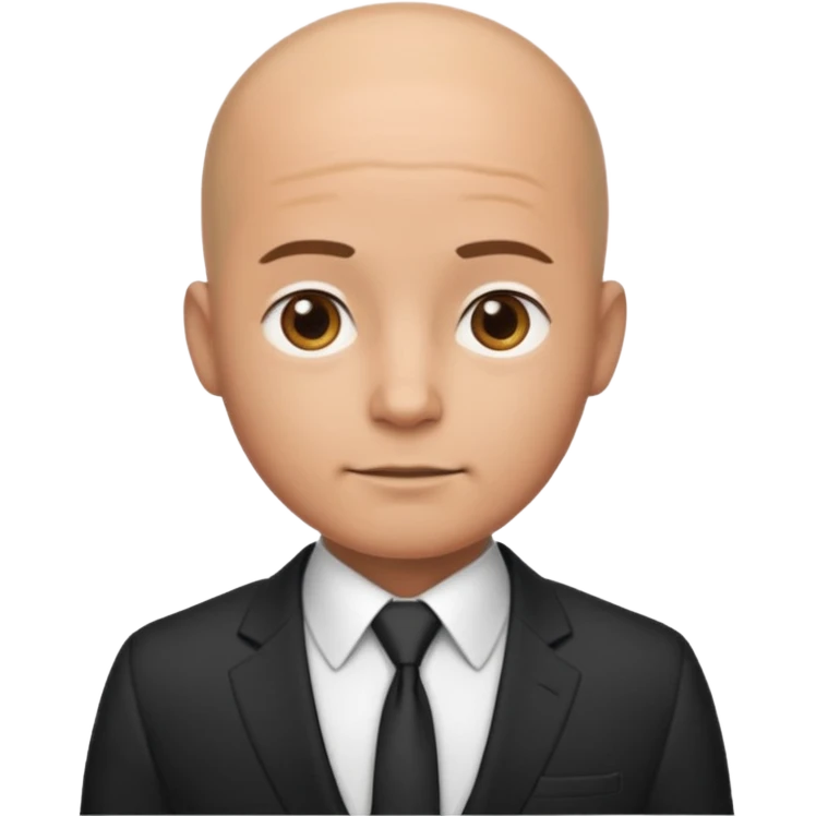 CUte bald man in suit emoji