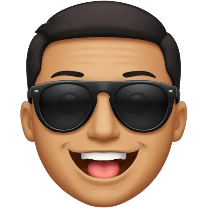a bold man with black sunglasses and his mouth opened emoji