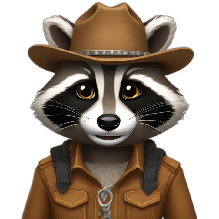 raccoon cowboy smile emoji