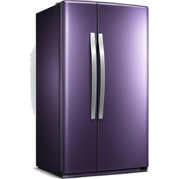 Realistic Metallic dark purple fridge isolated.  emoji