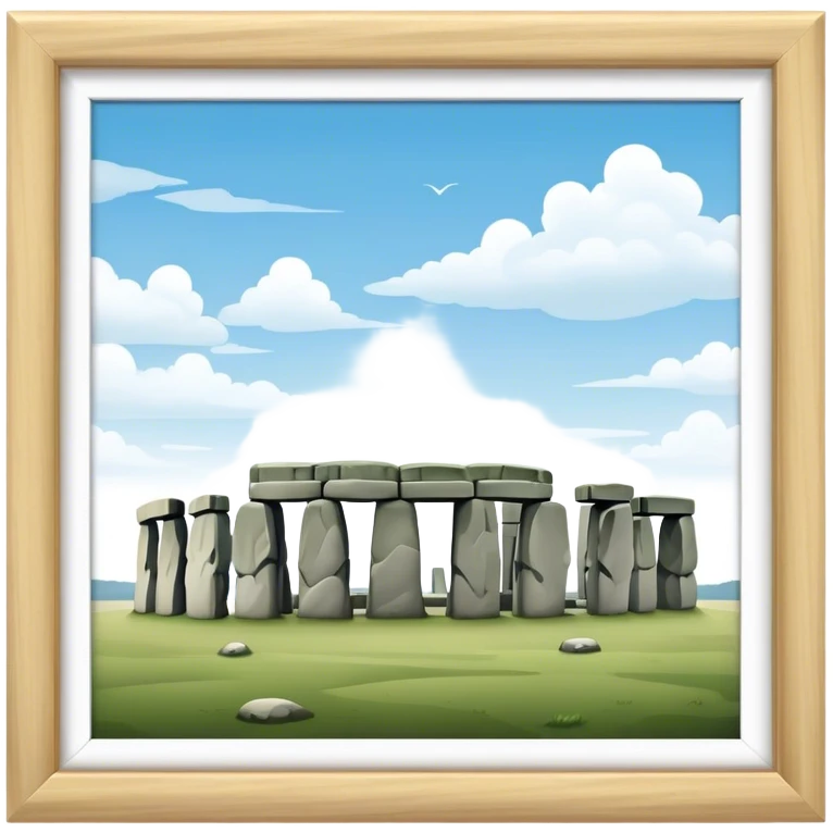 Stonehenge Landmark Emoji – Showing the prehistoric stone circle with a natural sky backdrop. emoji