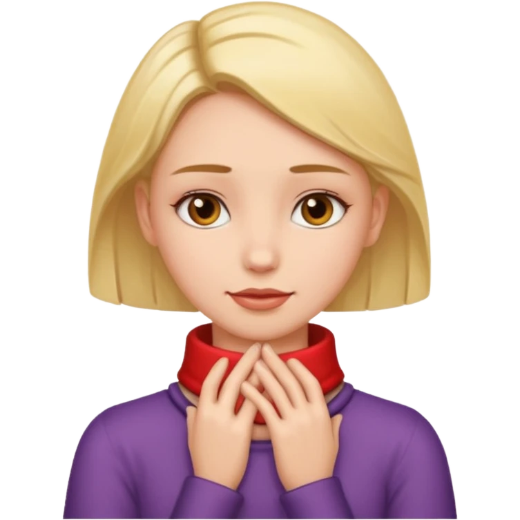 👩🏻 this girl with her hands on her neck emoji