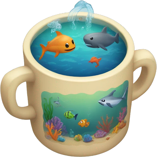  A Cup with ocean animals emoji