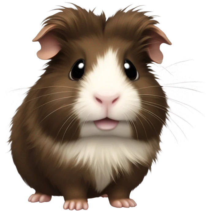 Long haired dark brown guinea pig baby emoji