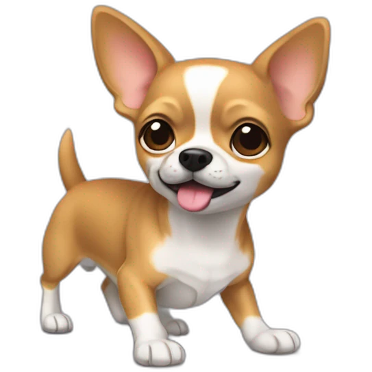 Une métrés qui balade un chihuahua emoji