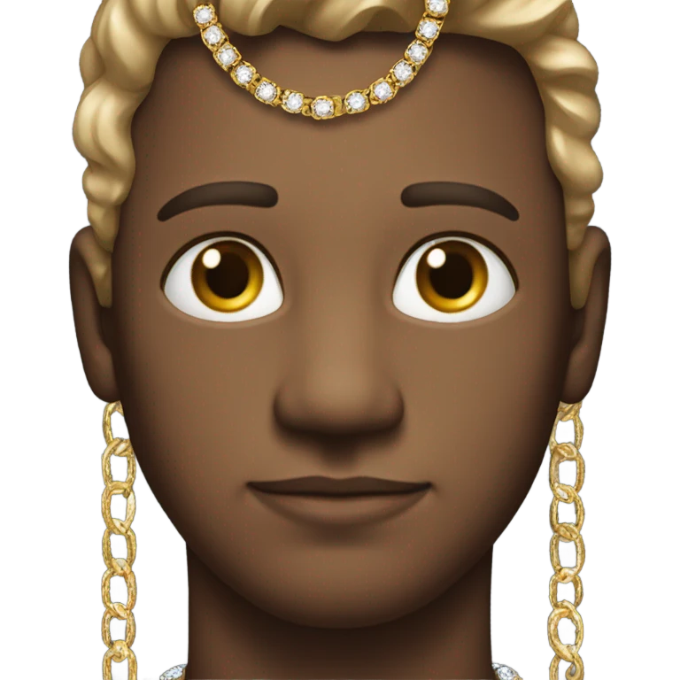 Guy wearing diamond chain emoji