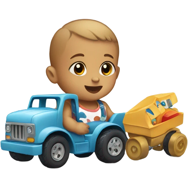Baby with toy truck emoji