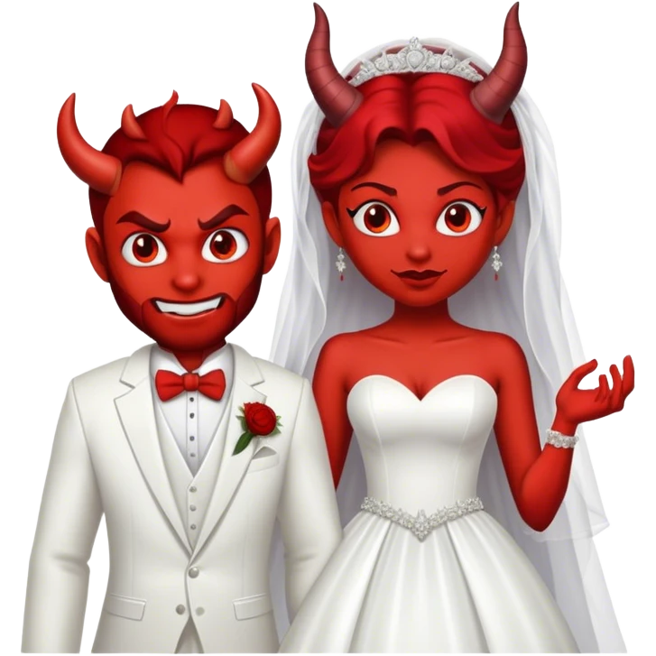 devil face male bride emoji