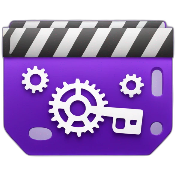 Purple ticket with a gear emoji