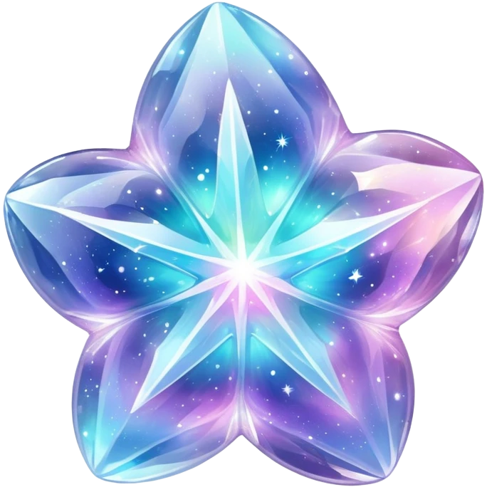 Sparkly glossy Pastel whitish iridescent glass nebula glass crystal emoji