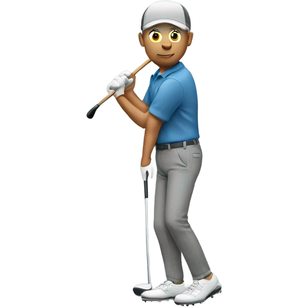 Man with grey pants golfing emoji