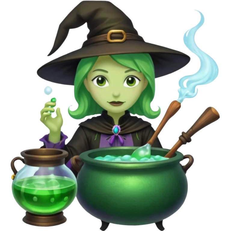 green witch cooking potion emoji