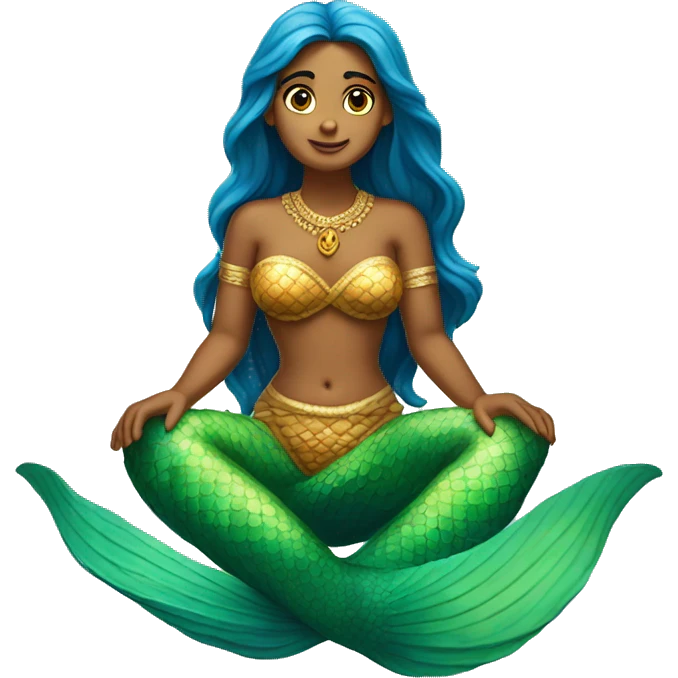 mermaid of India sitting whole body emoji