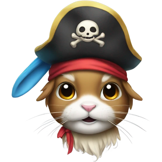 Rainbow bunny pirate emoji