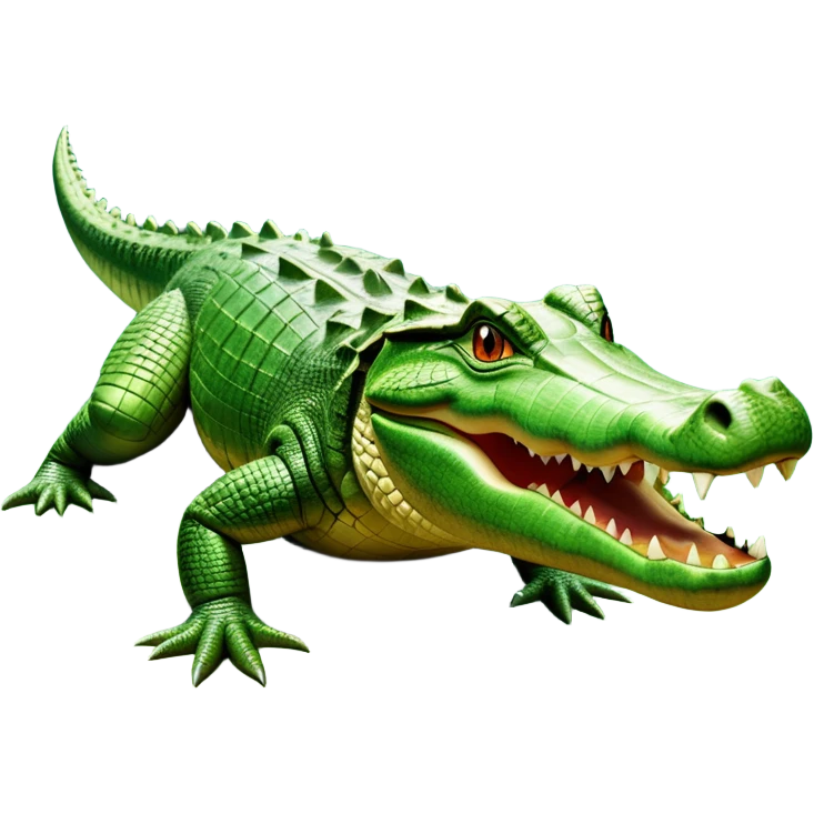 cinematic-crocodile-realistic-full-body-lounging-emoji,-massive-scaled-body-partially-submerged-in-shallow-water,-head-tilted-dramatically,-rough-green-and-brown-hide-textured-with-deep-ridges,-simplified-yet-realistic-focused-features,-highly-detailed,-glowing-with-an-almost-sarcastic-glow emoji