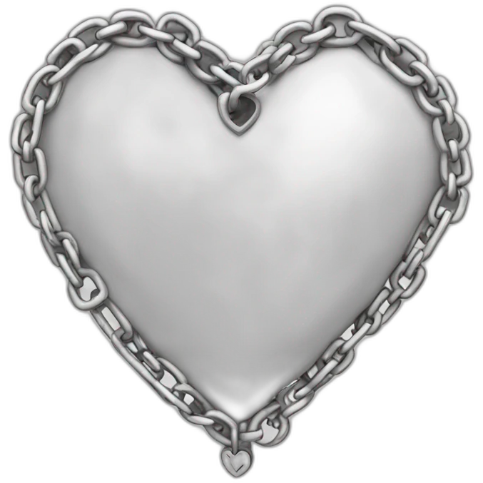 white heart with chains emoji