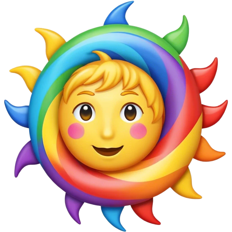 Rainbow swirl sun emoji