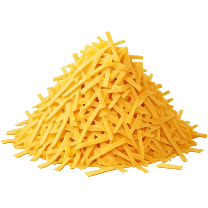 Pile of shredded yellow cheese emoji