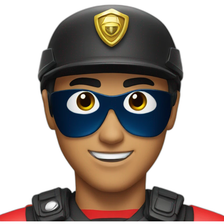 power ranger red with police hat emoji