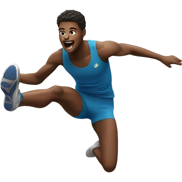 A runner jumping over a hurdle emoji