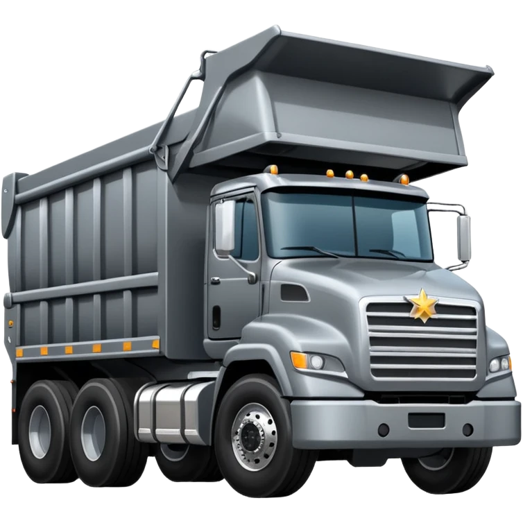 a big western strar dump truck gray emoji