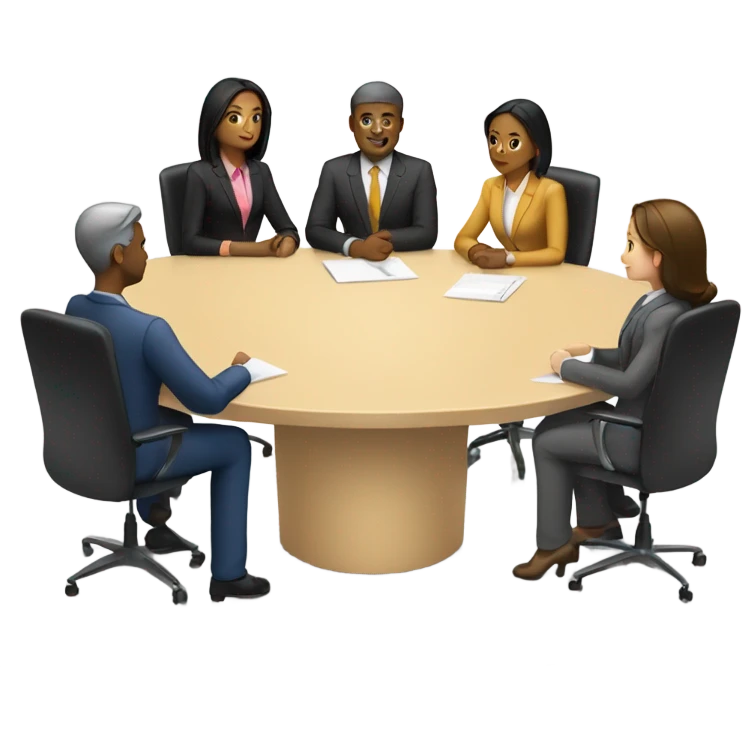 business people sitting at a table emoji
