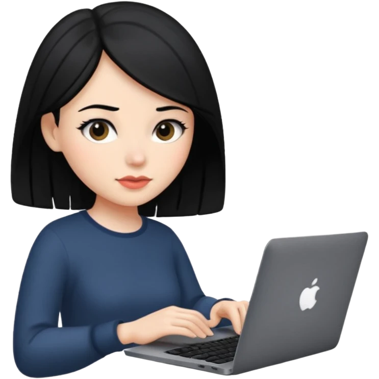 macbook black long hair beauty  emoji