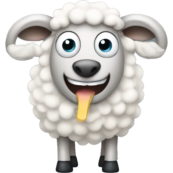 Sheep brushing its teeth  emoji