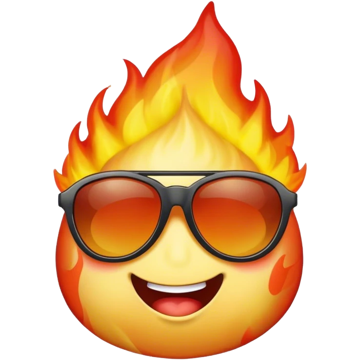 Fire with sunglasses  emoji