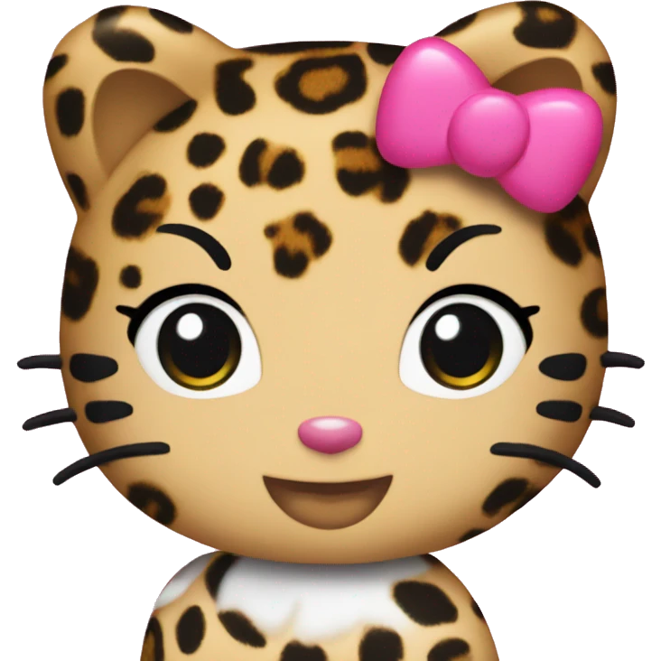 Hello kitty with leopard print emoji