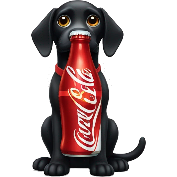 A black dog as a Coca Cola bottle  emoji