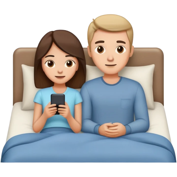 Lit avec 2 personne devant Netflix  emoji