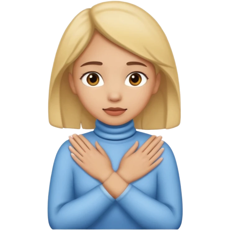 Light skin girl with her hands around her neck  emoji