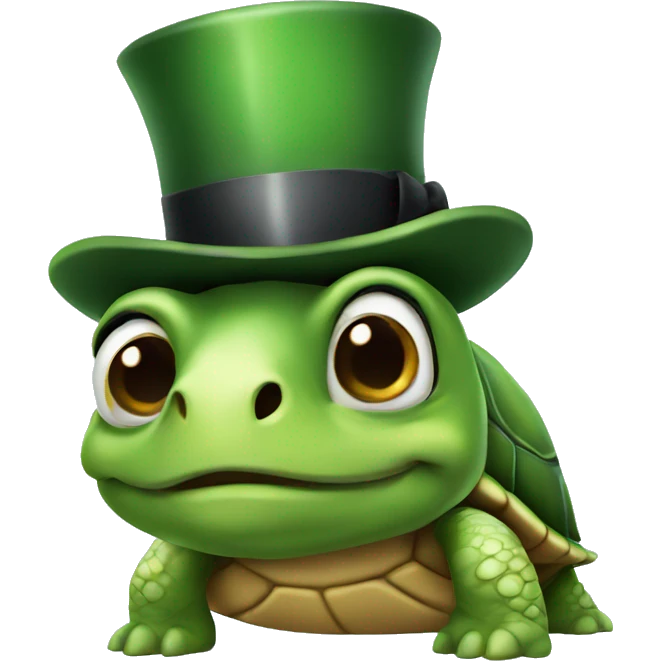 Turtle with a top hat emoji
