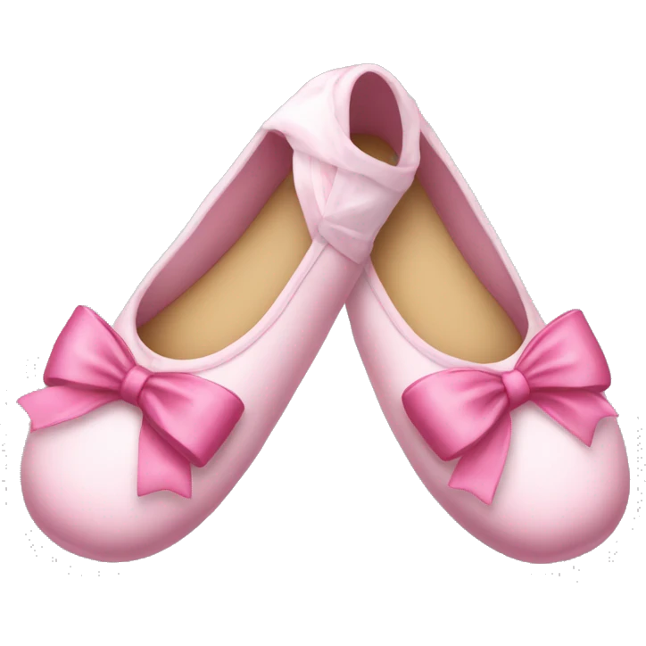 Ballerina slippers with a pink bow  emoji