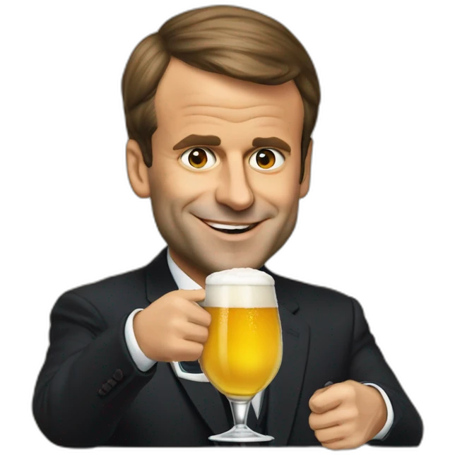 Emanuel macron drink beer emoji