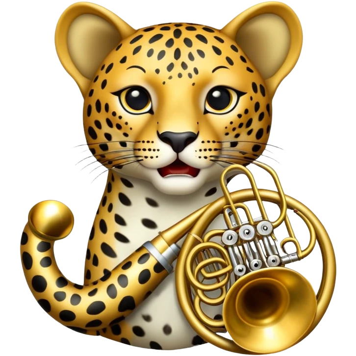 leopard playing french horn emoji