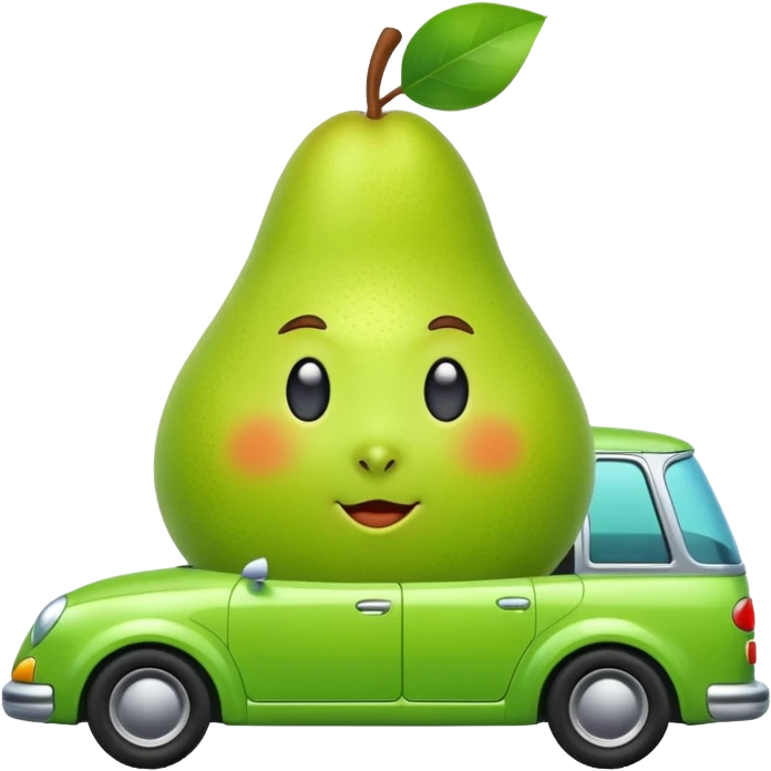 plain pear in a porshce emoji