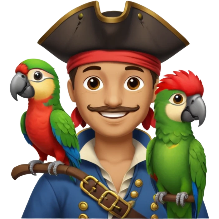 pirate and parrot emoji