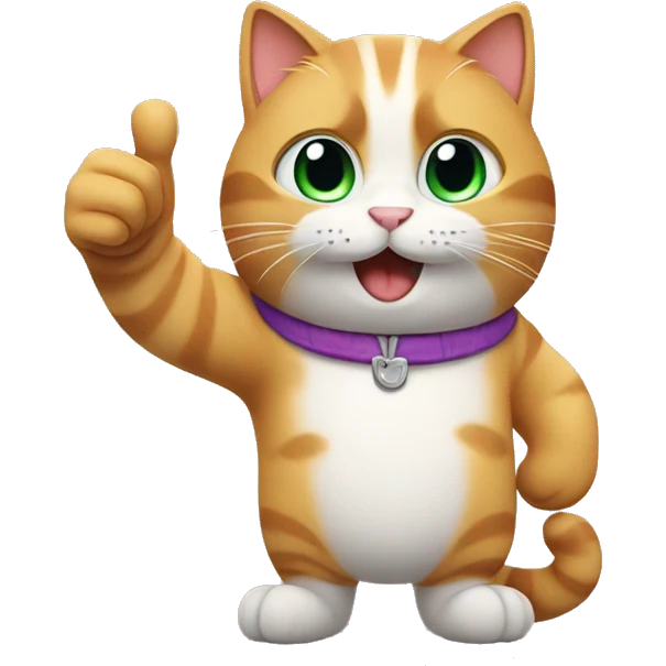 Cat doing thumbs up emoji