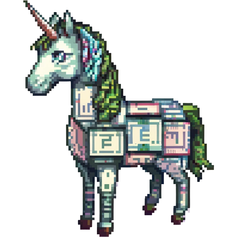 единорог из долларовых купюр, no background emoji