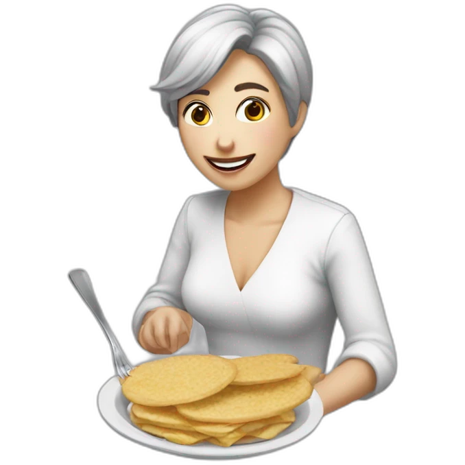 Persona blanca comiendo palitos de pan emoji