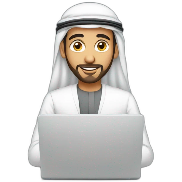 Arab entrepreneur on laptop emoji
