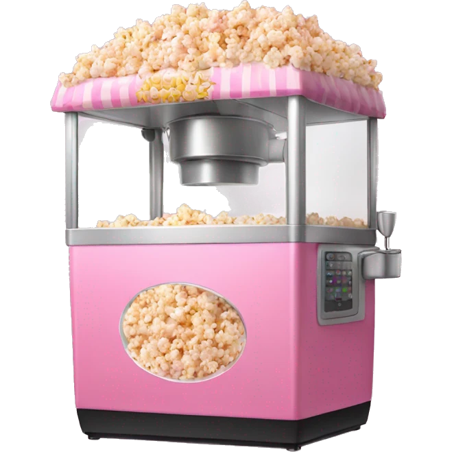 Realistic pink popcorn machine emoji