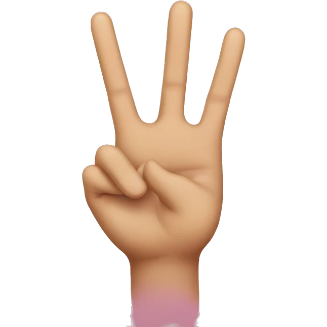 A hand emoji holding up pinky and and peace sign  emoji
